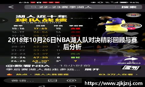 2018年10月26日NBA湖人队对决精彩回顾与赛后分析